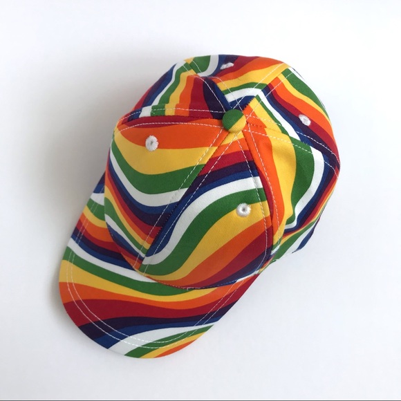 Michael Kors Rainbow Wave Pride Cotton Baseball Cap LGBTQ One Size - Picture 5 of 13